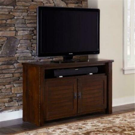 PROGRESSIVE FURNITURE Trestlewood Rustic Style 54 In. Media Console Table- Mesquite Pine P611E-54